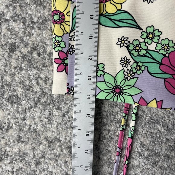 Zara Floral Crop Top Womens Large Strappy Corset Lace Up Back Y2K - Picture 3 of 8